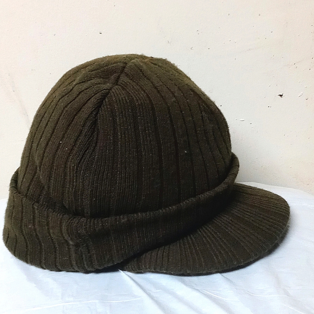 Vintage Olive Green Woolrich O/S 100% Acrylic Beanie Visor